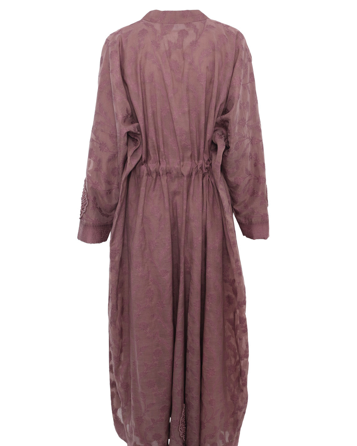 Clay mauve jacket set styled as a modest wedding guest outfit