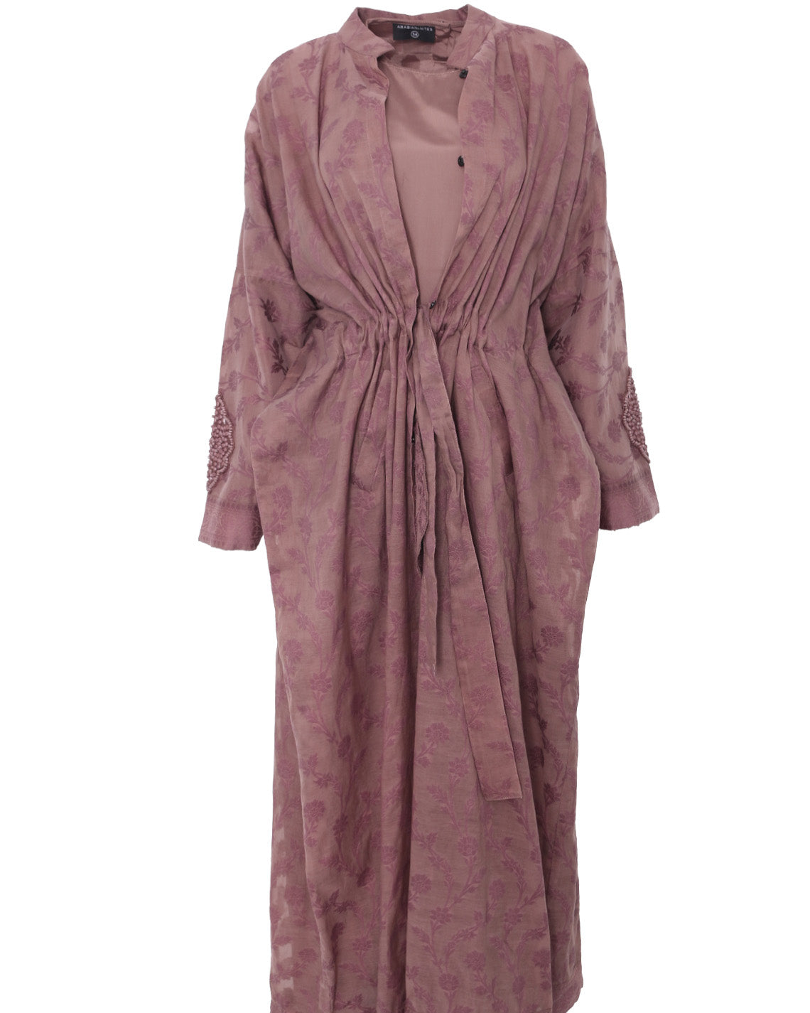 Side view of silk cotton modest occasion jacket set