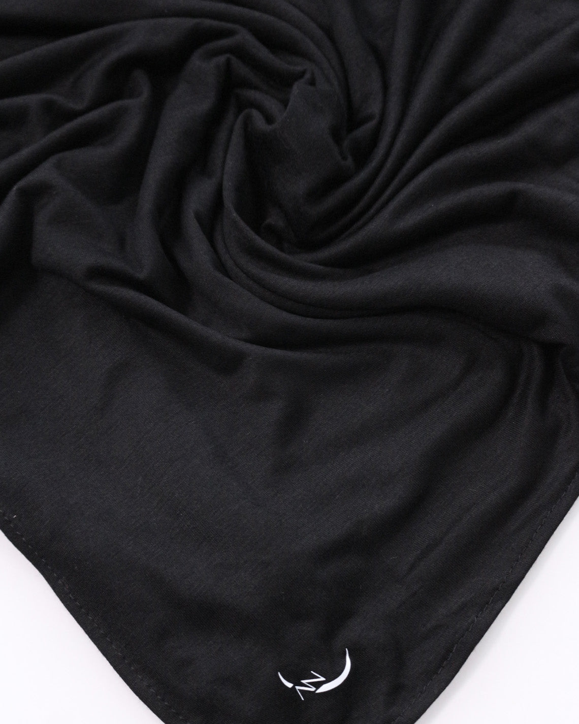 black maxi jersey hijab close up