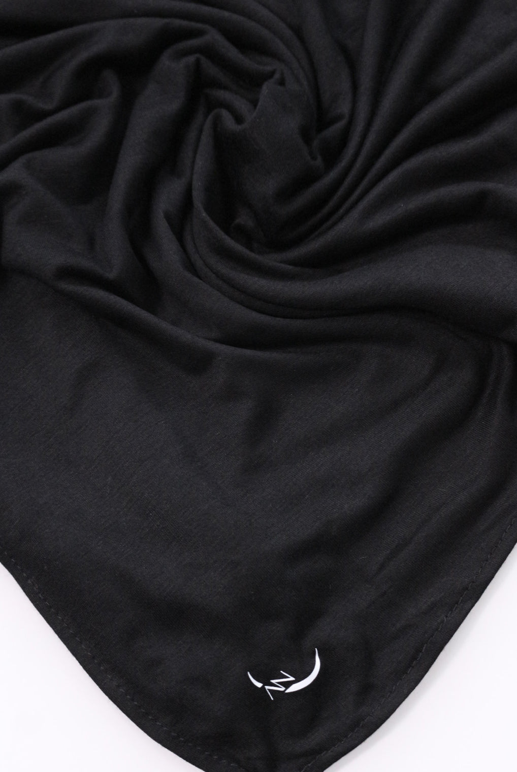 black maxi jersey hijab close up