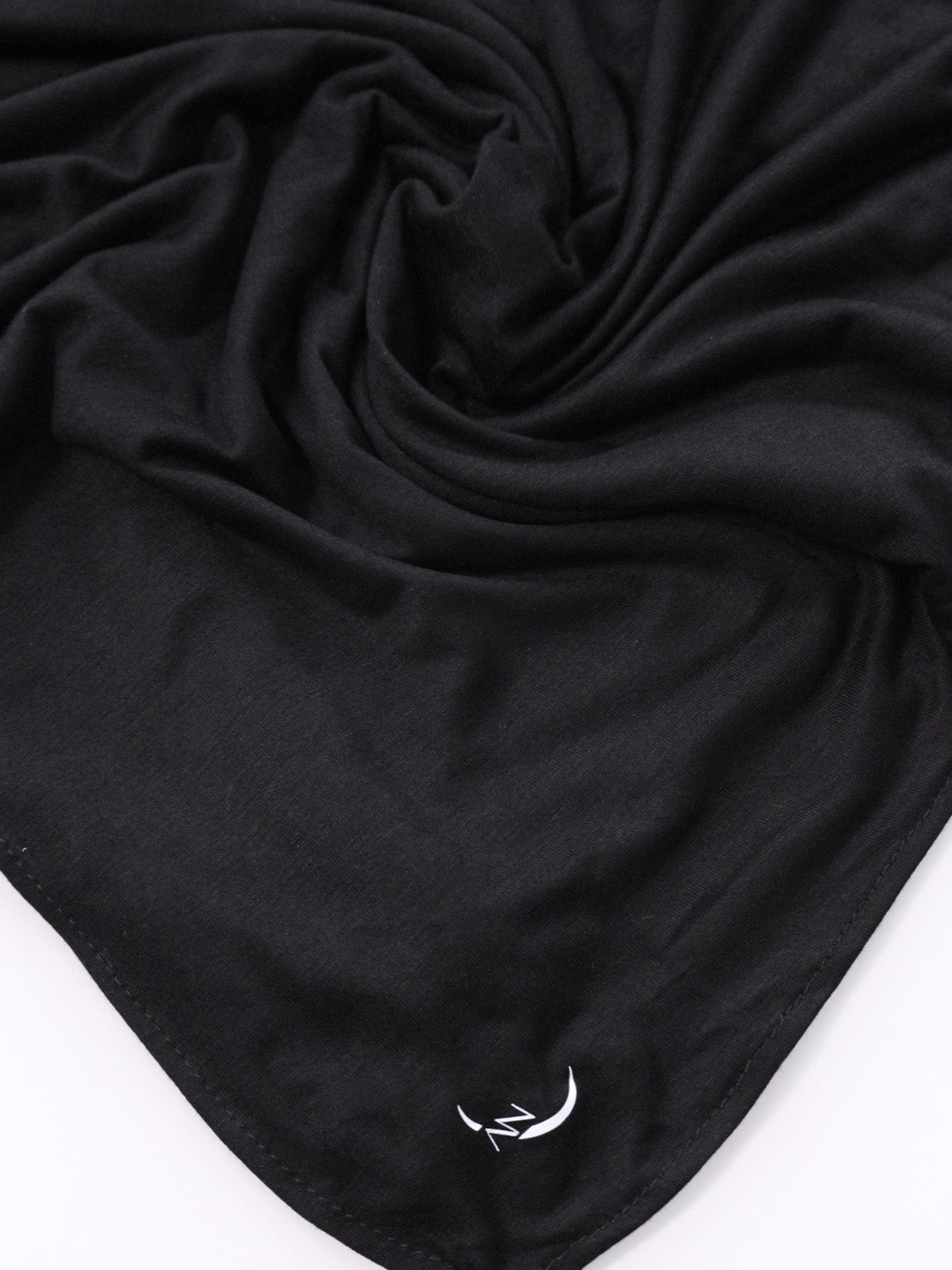 black maxi jersey hijab close up
