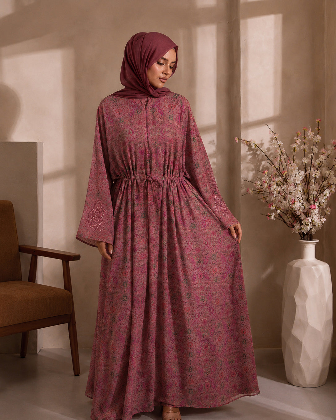 sheer chiffon kaftan