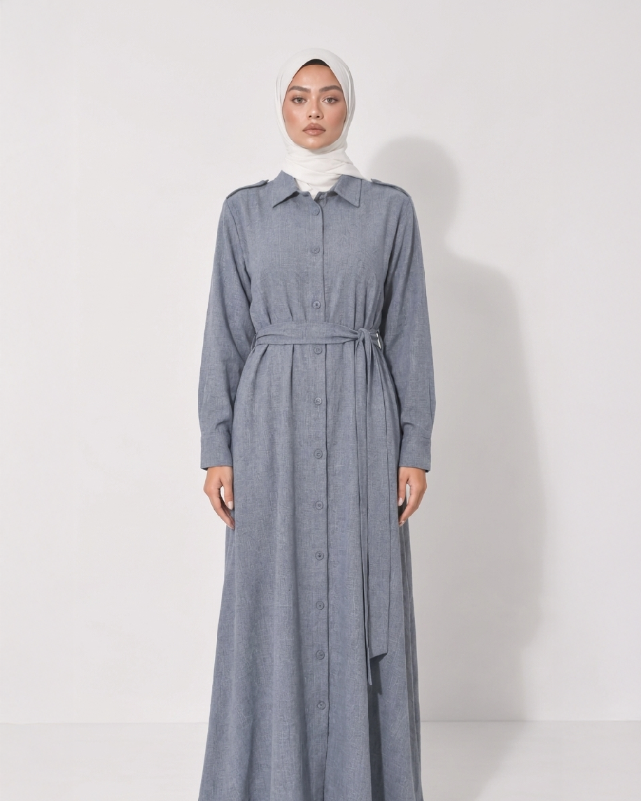 light maxi jacket dress long sleeves