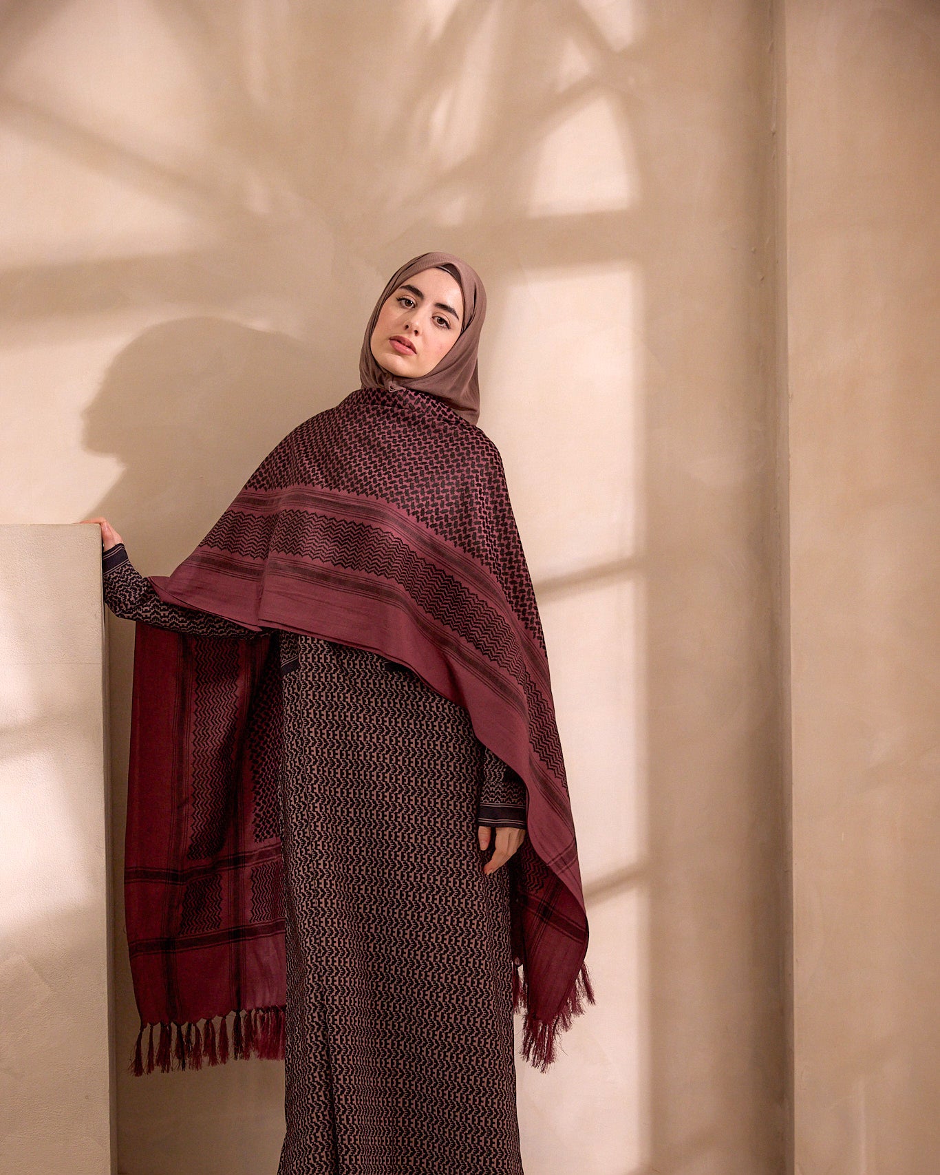 raspberry maroon keffiyeh scarf hijab