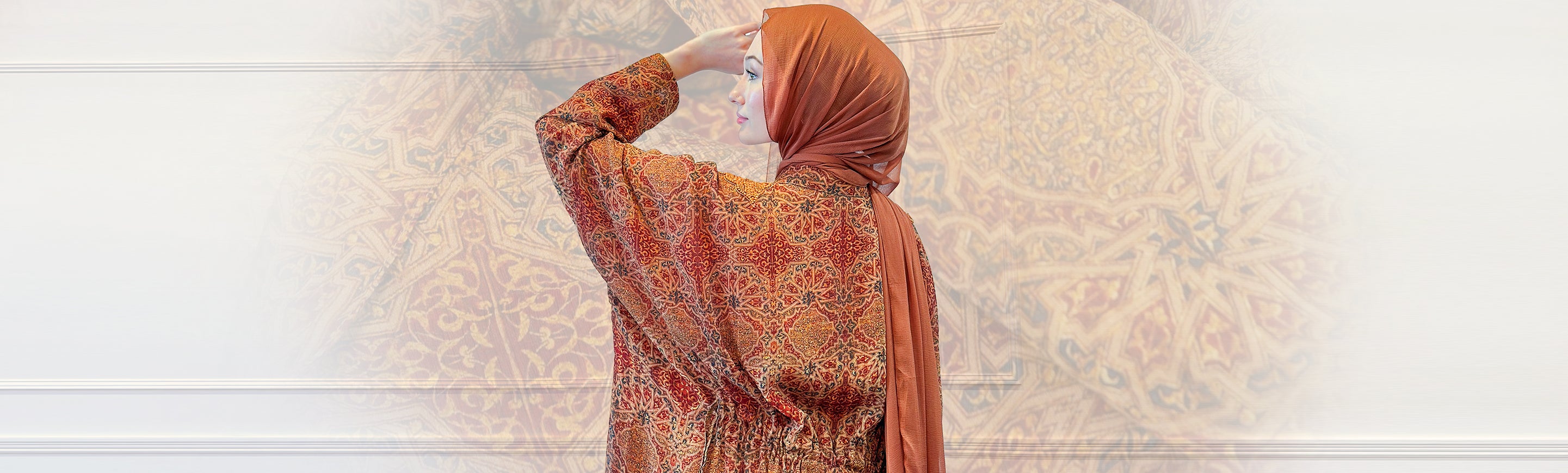 kaftan islamic print warm tones