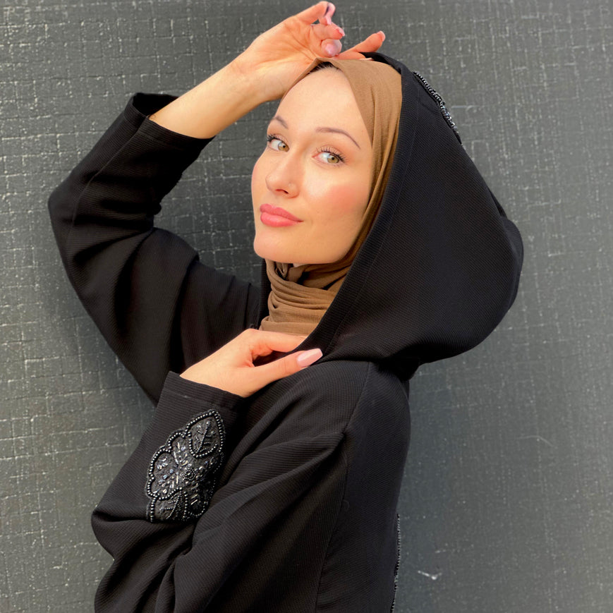 signature wear black hooded arabian nites