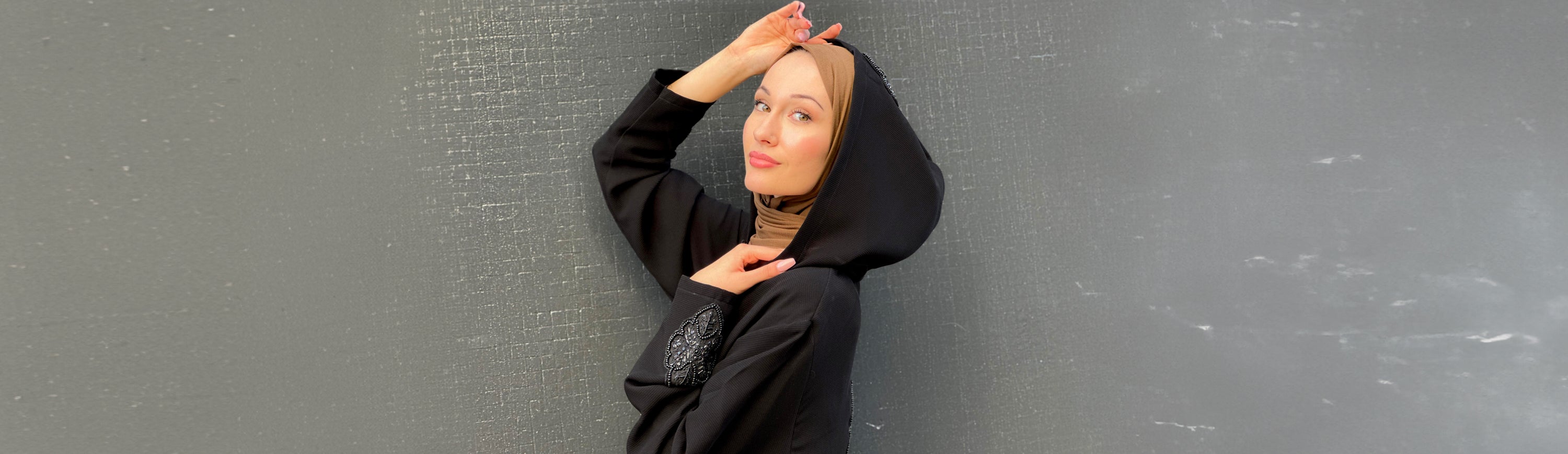 signature wear black hooded arabian nites