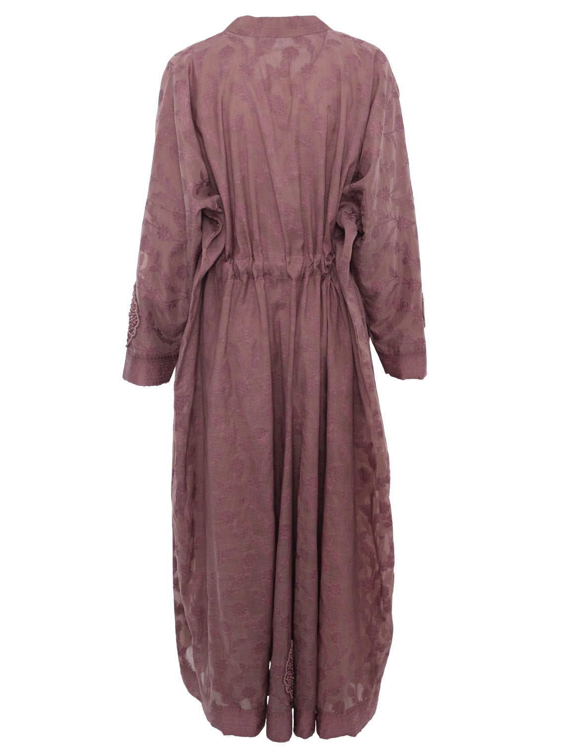 Clay mauve jacket set styled as a modest wedding guest outfit