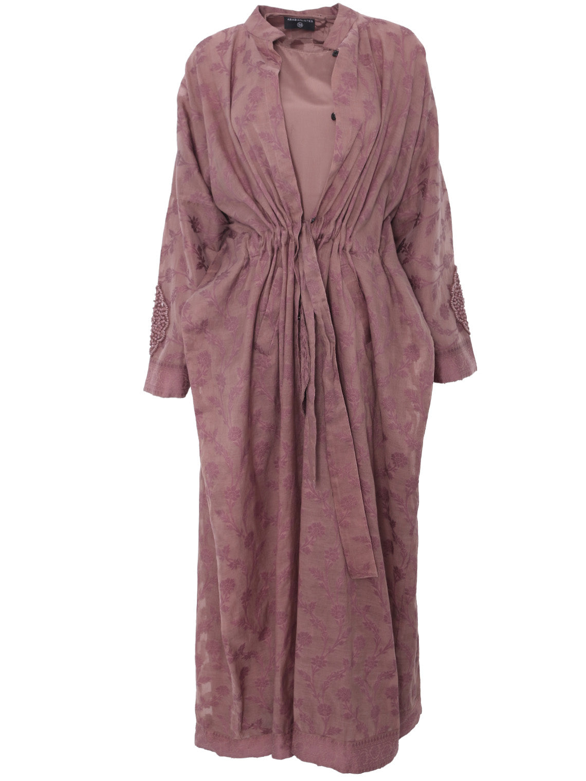 Side view of silk cotton modest occasion jacket set