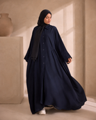 Dark Navy Bedouin shirt style kaftan with detachable belt