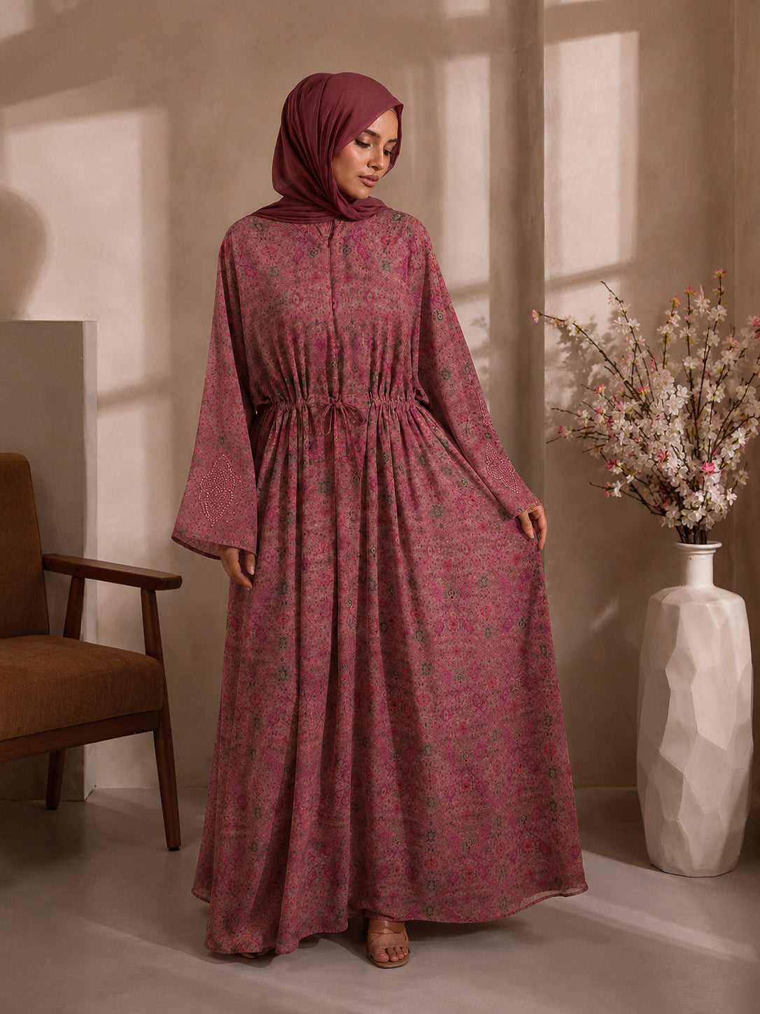 sheer chiffon kaftan