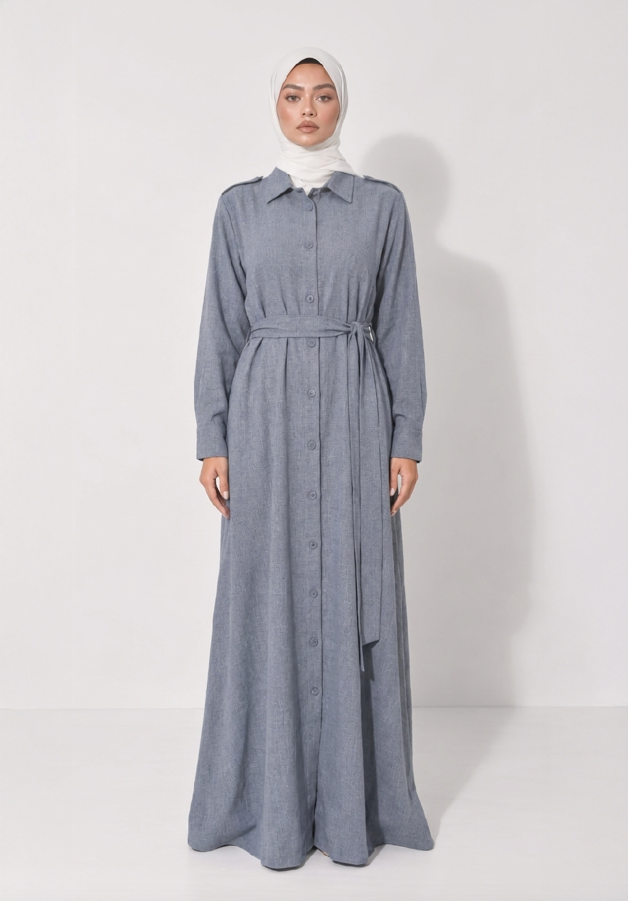 light maxi jacket dress long sleeves