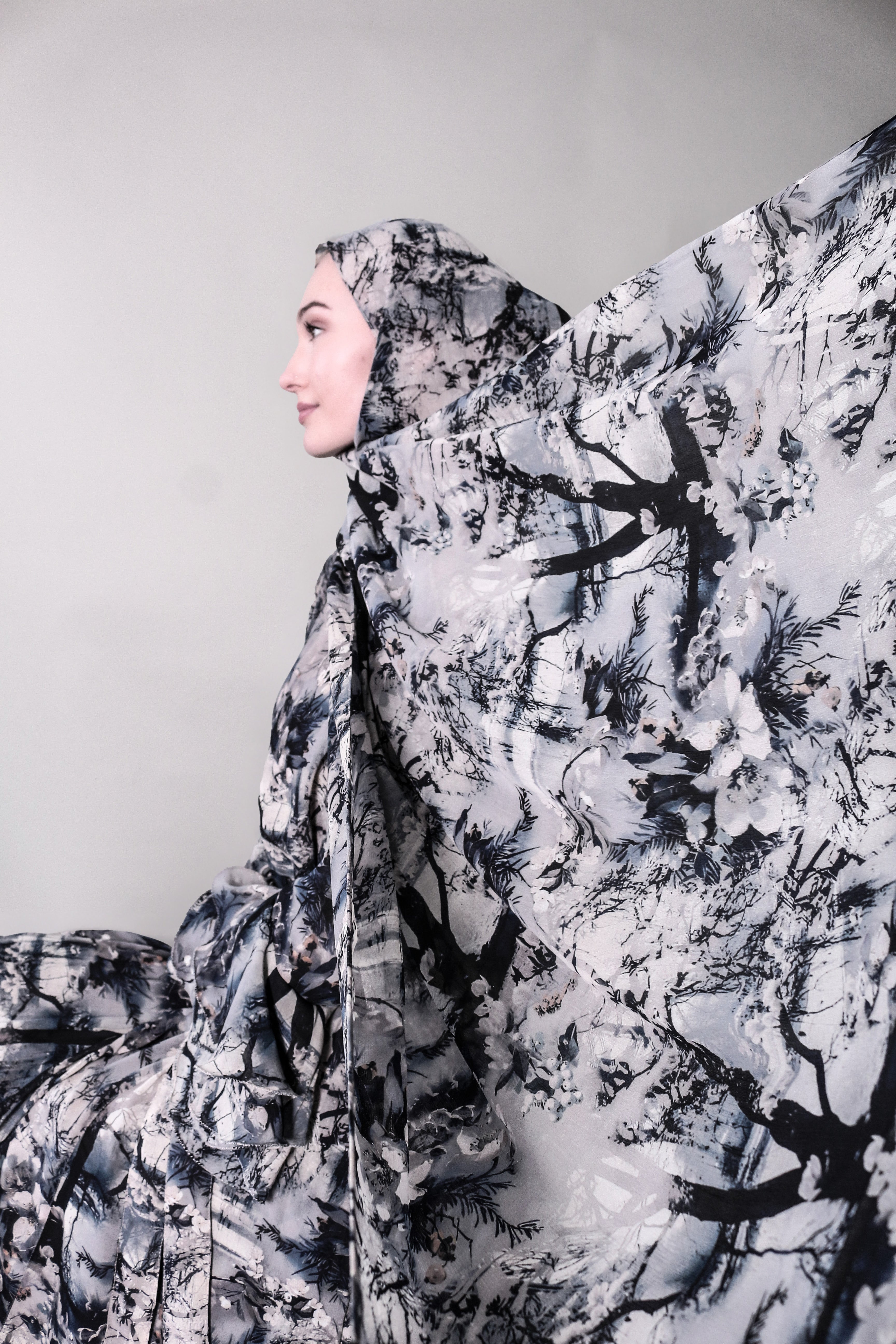 maxi midnight print hijab printed scarves