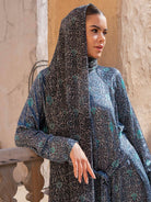 blue heritage maxi chiffon printed scarves