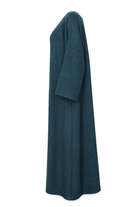 Lightweight linen lycra fabric detail in jewel toned teal